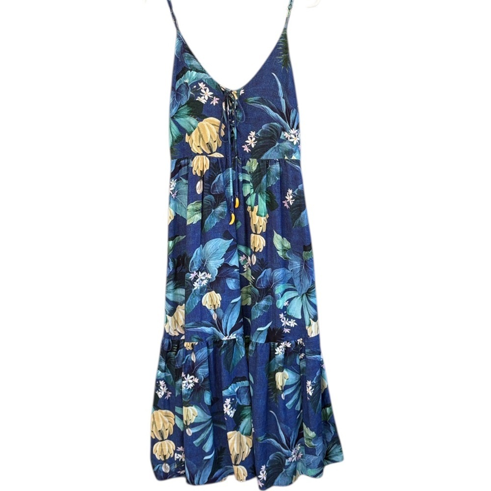 EUC Anthropologie Farm Rio Tropical Floral Maxi Dress Size Small
